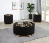 Kara Gold/Black Coffee Table with Casters from Crown Mark - Luna Furniture