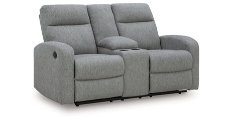 Gauntlet Sterling Reclining Loveseat with Console from Ashley Furniture - Luna Furniture