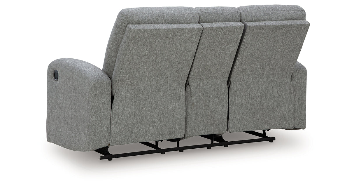 Gauntlet Sterling Reclining Loveseat with Console from Ashley Furniture - Luna Furniture