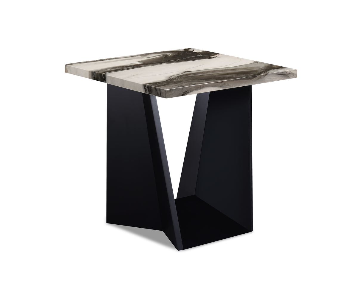 Adea Brown/Black 3-Piece Faux Marble Top Cocktail Table Set from Crown Mark - Luna Furniture