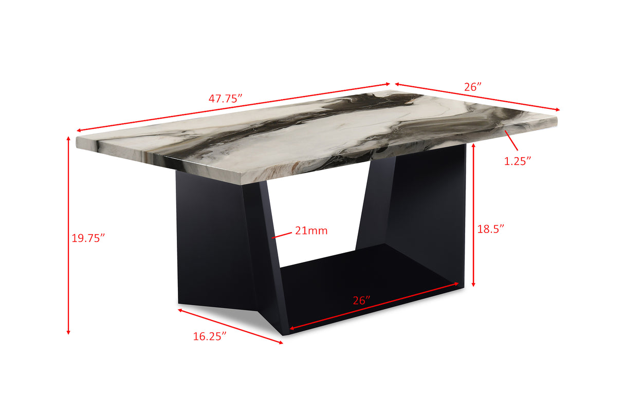 Adea Brown/Black 3-Piece Faux Marble Top Cocktail Table Set from Crown Mark - Luna Furniture