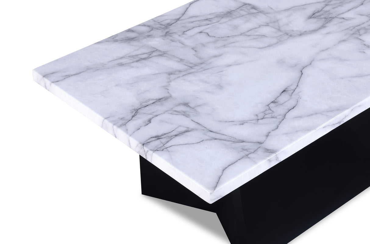 Adea Black/White Marble-Top 3-Piece Coffee Table Set