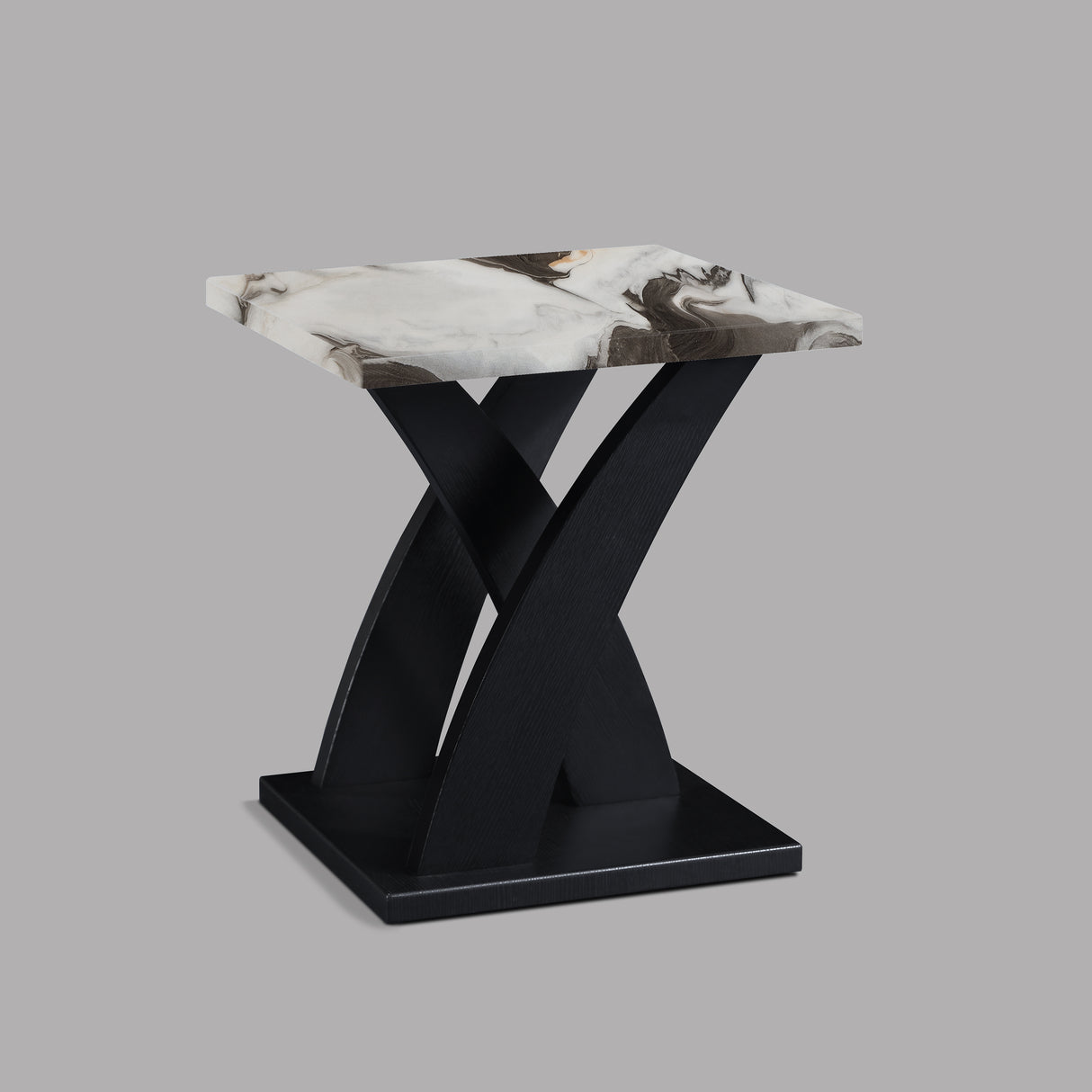 Zion Black 3-Piece Faux Marble Occasional Table Set