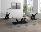 Zion Black 3-Piece Faux Marble Occasional Table Set