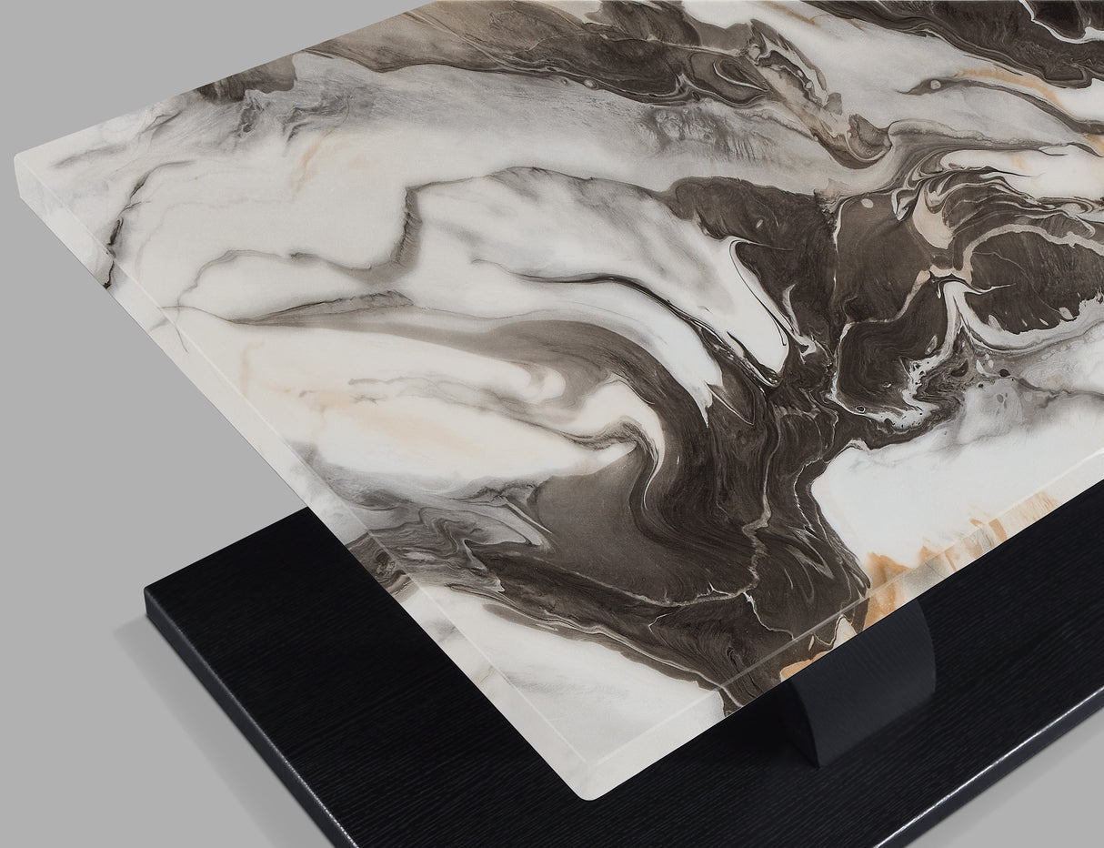 Zion Black 3-Piece Faux Marble Occasional Table Set