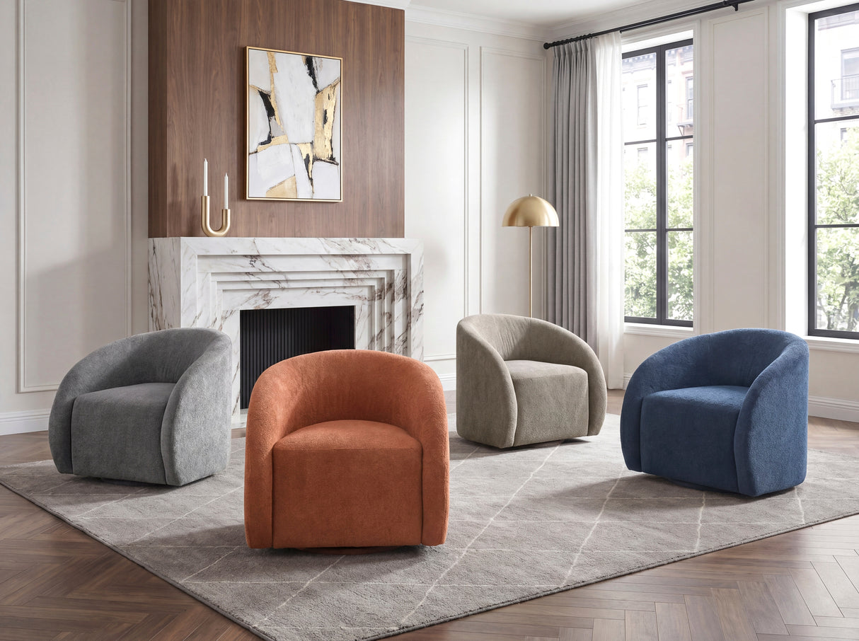 Cocoon Rust Swivel Chair from Homelegance - Luna Furniture