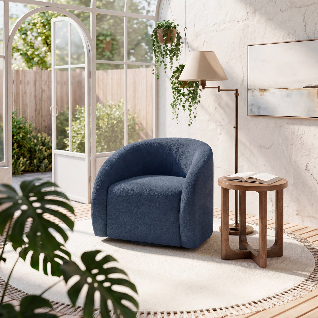 Cocoon Blue Swivel Chair from Homelegance - Luna Furniture