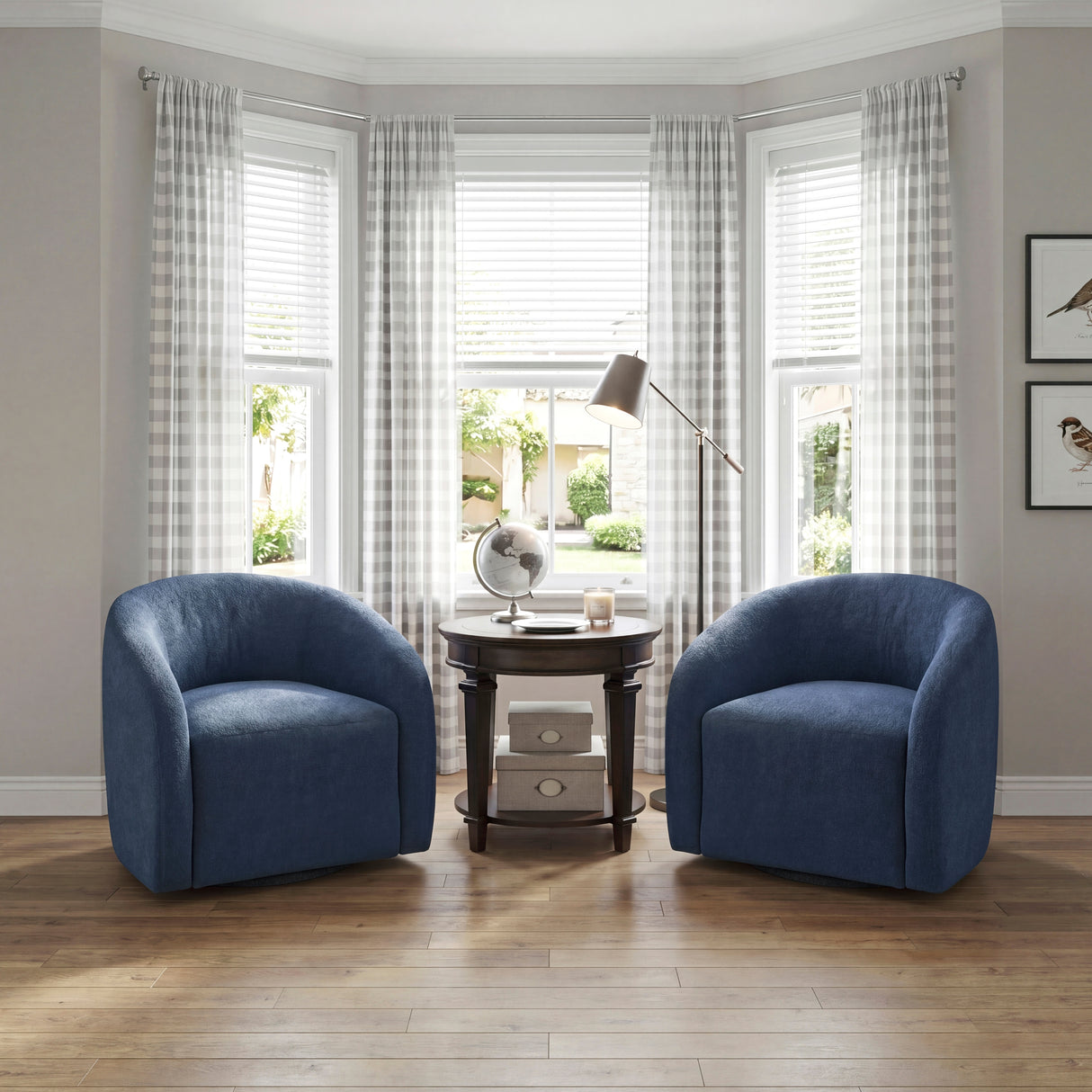Cocoon Blue Swivel Chair from Homelegance - Luna Furniture