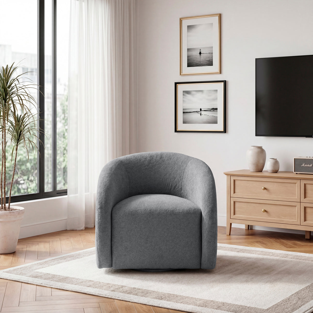 Cocoon Dark Gray Swivel Chair from Homelegance - Luna Furniture
