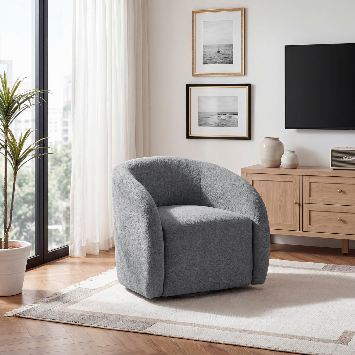 Cocoon Dark Gray Swivel Chair from Homelegance - Luna Furniture