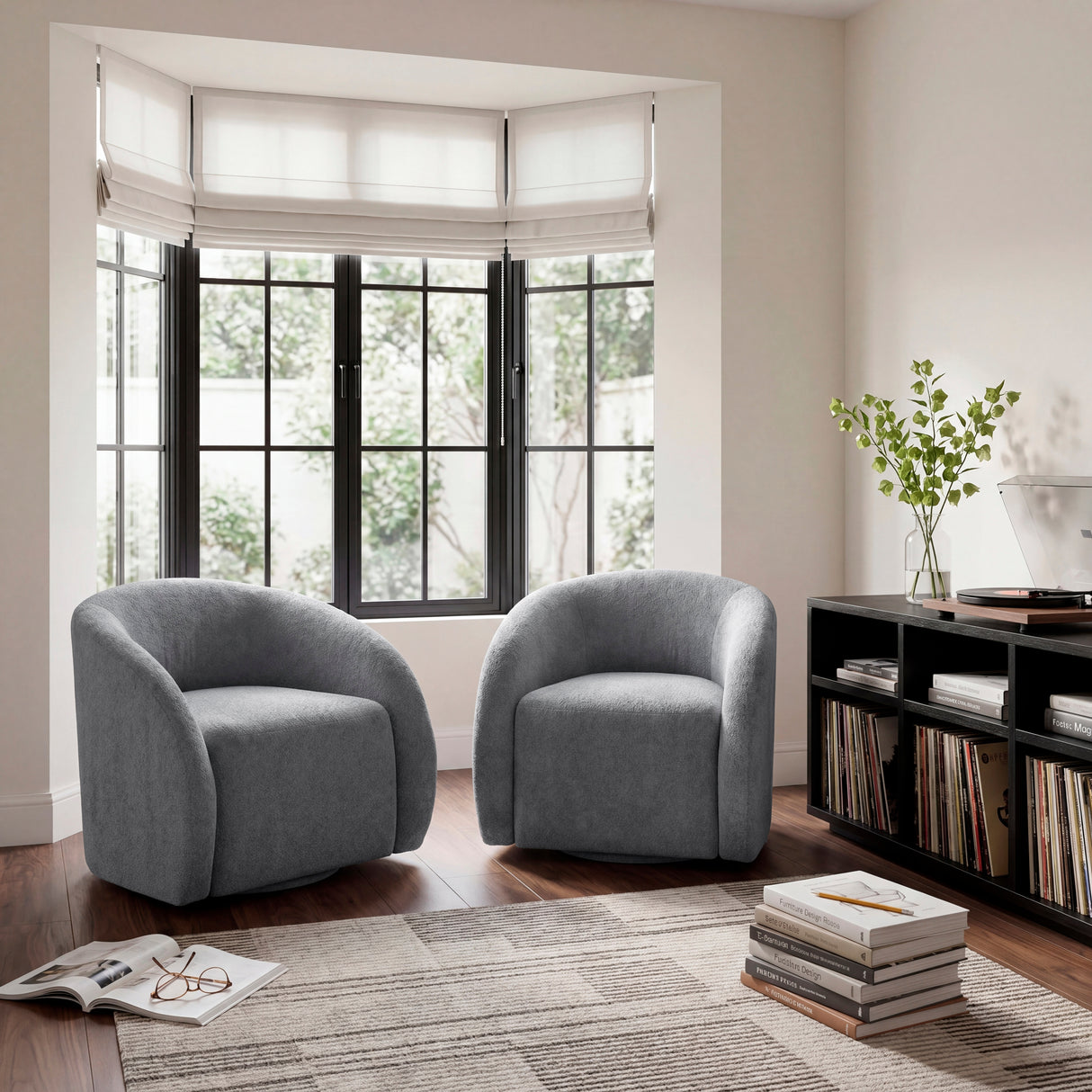 Cocoon Dark Gray Swivel Chair from Homelegance - Luna Furniture