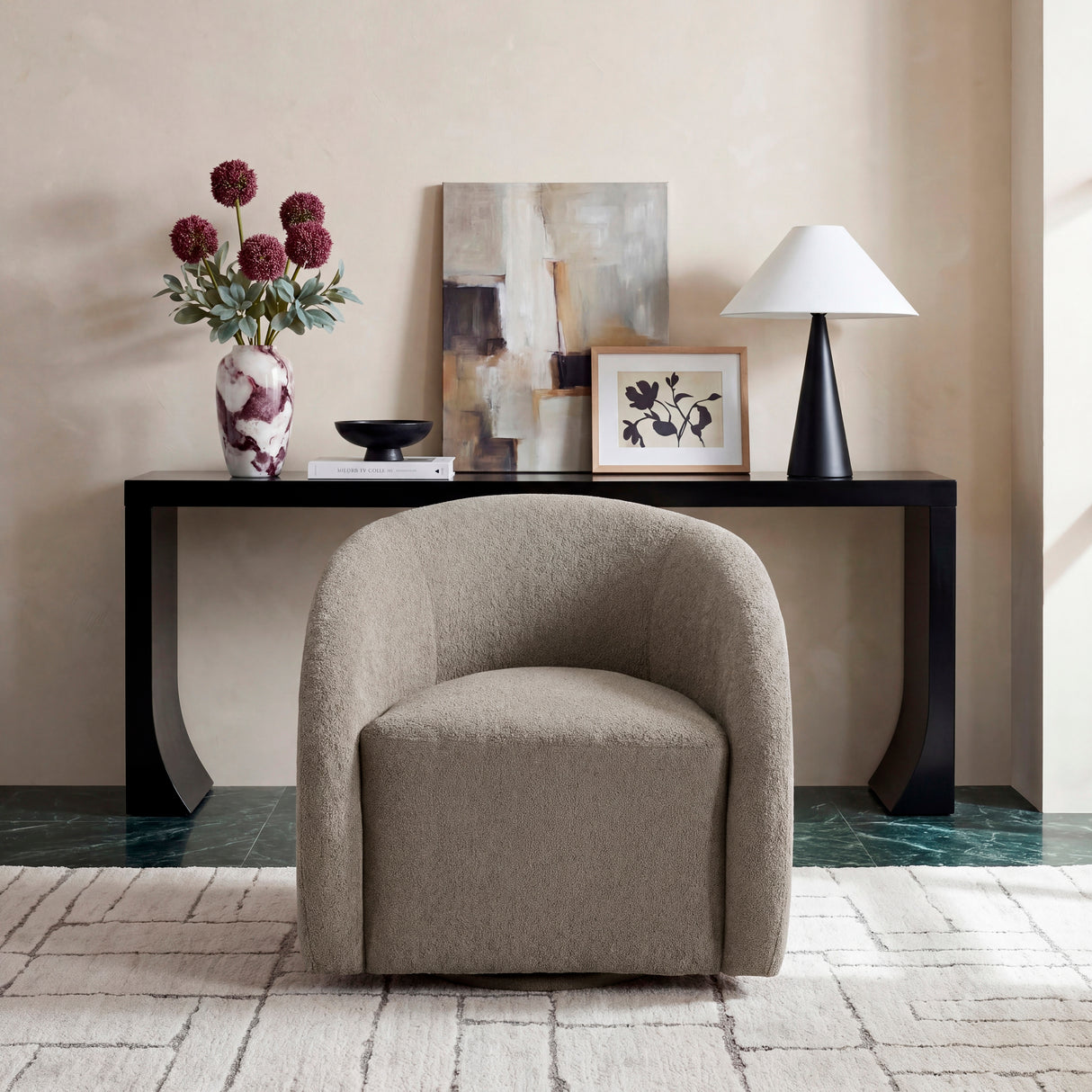 Cocoon Taupe Swivel Chair from Homelegance - Luna Furniture
