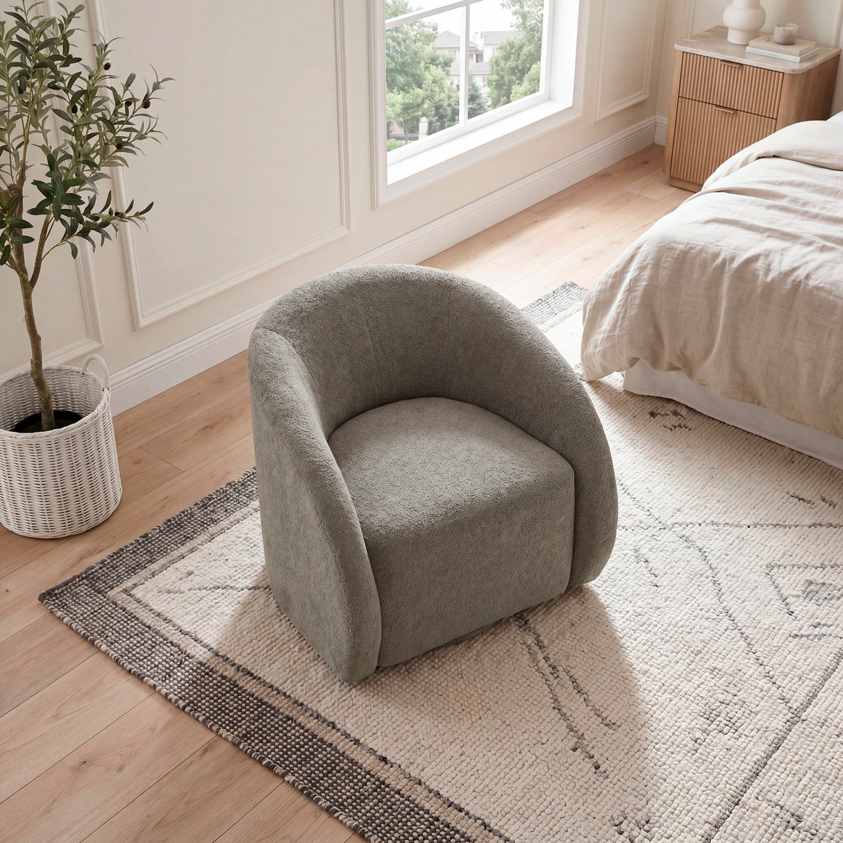 Cocoon Taupe Swivel Chair from Homelegance - Luna Furniture
