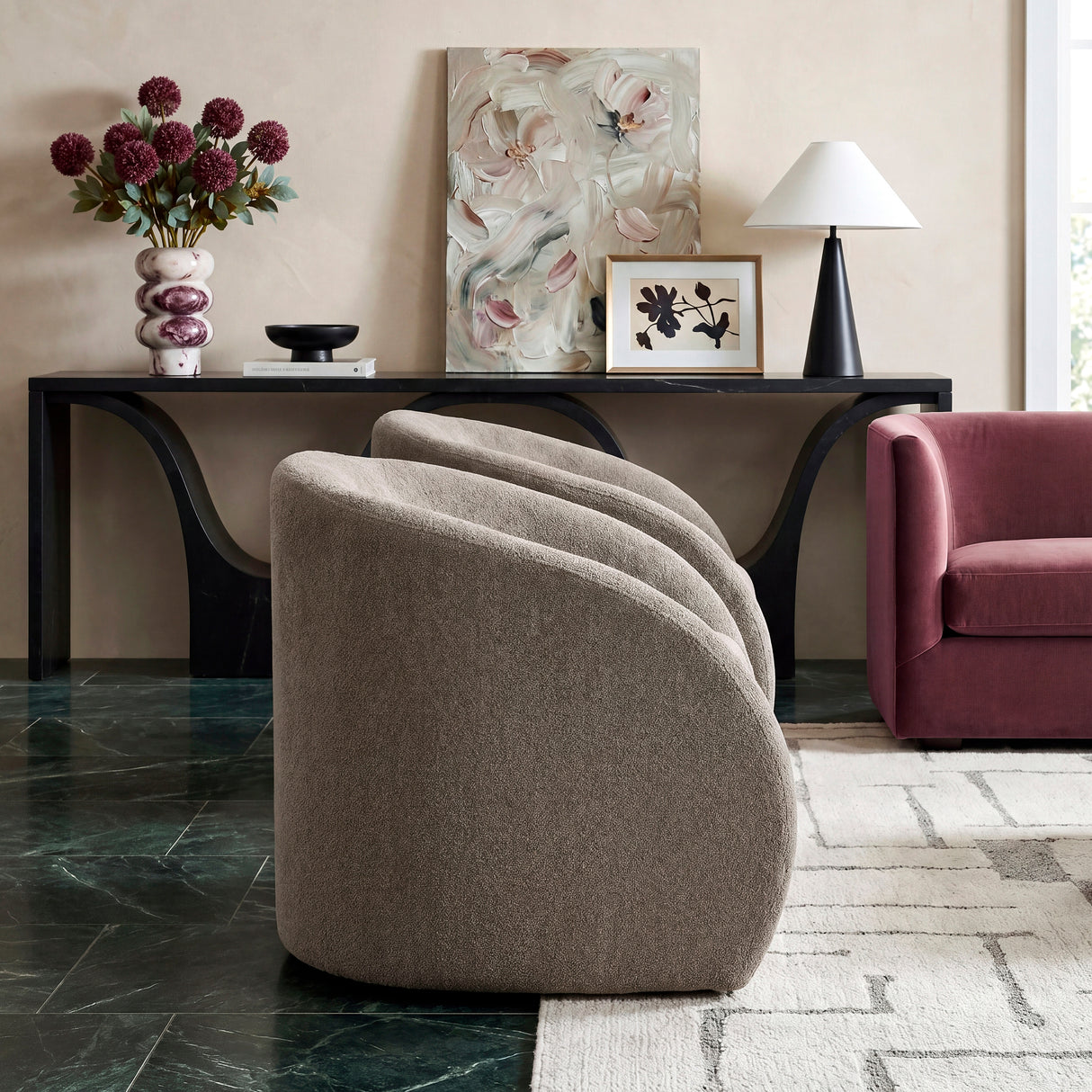 Cocoon Taupe Swivel Chair from Homelegance - Luna Furniture
