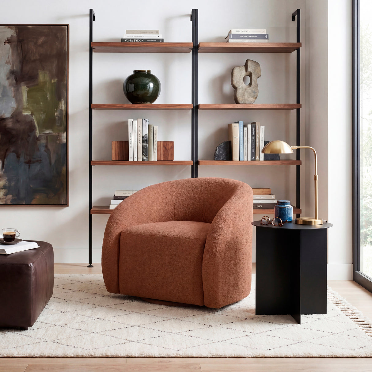 Cocoon Rust Swivel Chair from Homelegance - Luna Furniture