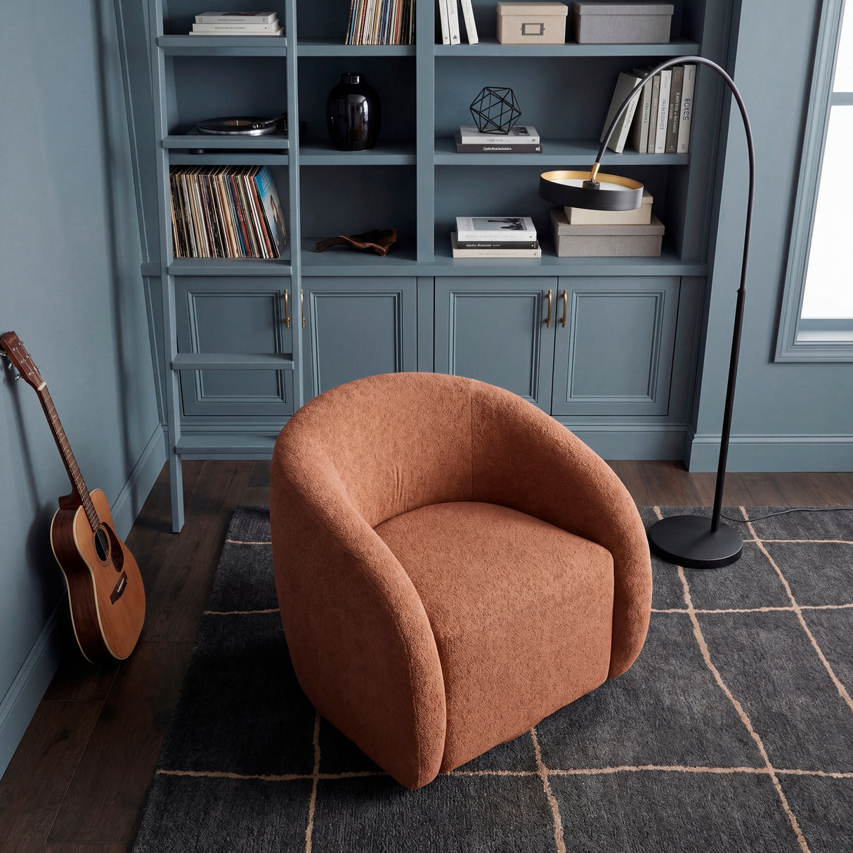 Cocoon Rust Swivel Chair from Homelegance - Luna Furniture