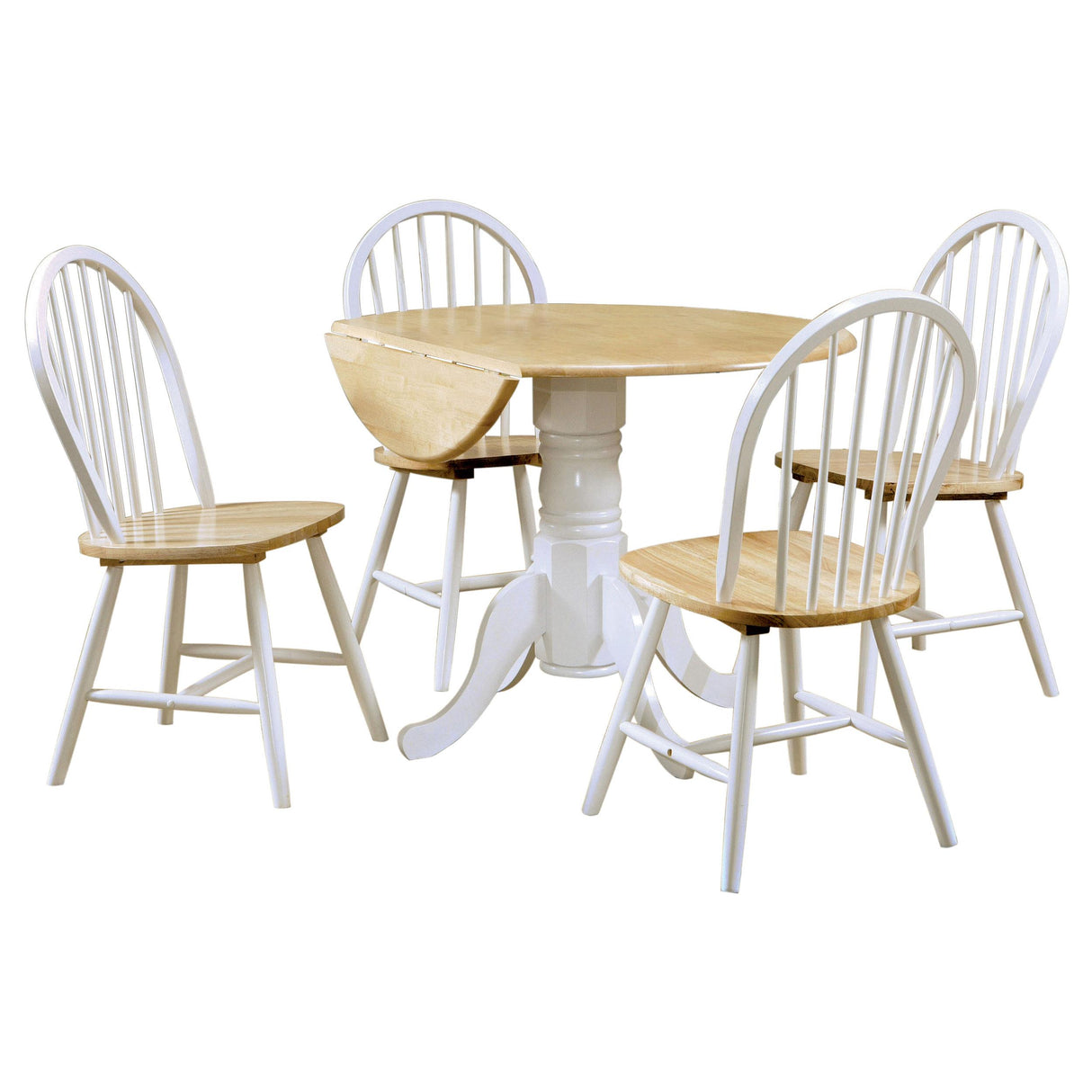 Allison Natural Brown and White 5-Piece Drop Leaf Dining Set from Coaster - Luna Furniture