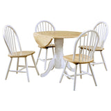 Allison Natural Brown and White 5-Piece Drop Leaf Dining Set from Coaster - Luna Furniture
