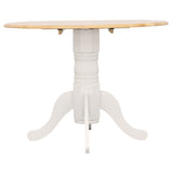 Allison Natural Brown and White Drop Leaf Round Dining Table from Coaster - Luna Furniture