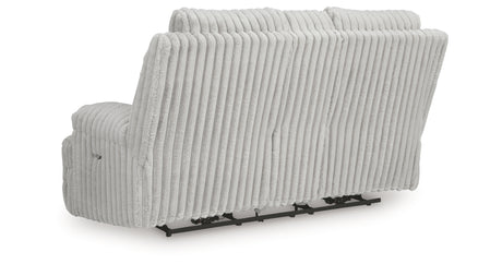 Rhines Falls Alloy Power Reclining Loveseat with Console from Ashley Furniture - Luna Furniture