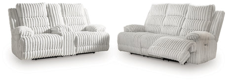 Rhines Falls Alloy Power Reclining Living Room Set from Ashley Furniture - Luna Furniture