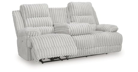 Rhines Falls Alloy Power Reclining Sofa with Drop Down Table from Ashley Furniture - Luna Furniture