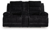 Rhine Falls Onyx Reclining Loveseat with Console from Ashley Furniture - Luna Furniture