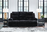 Rhine Falls Onyx Power Reclining Sofa with Drop Down Table from Ashley Furniture - Luna Furniture