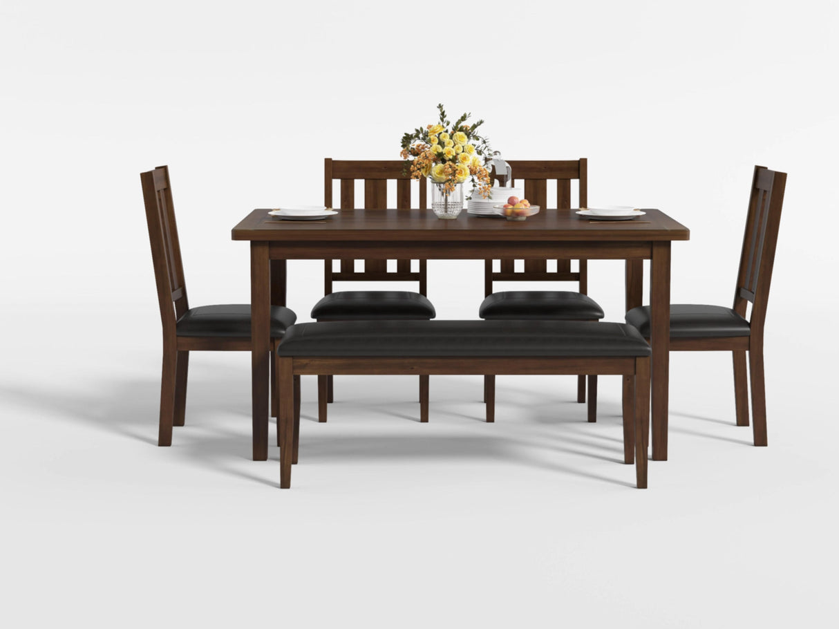 Delmar Burnished Brown 6-Piece Dining Set from Homelegance - Luna Furniture