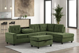 Heights Green Performans Fabric Reversible Sectional with Storage Ottoman from Happy Homes - Luna Furniture