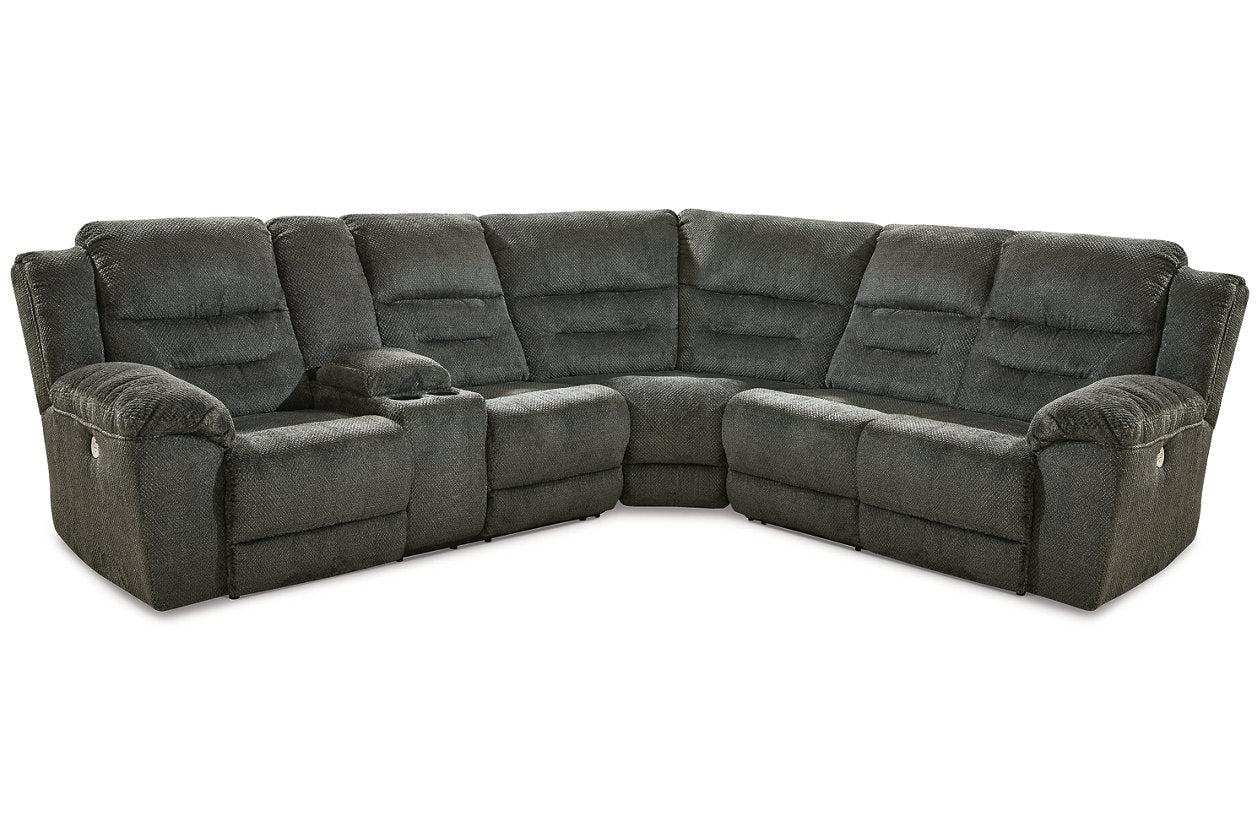 Nettington Smoke 3-Piece Power Reclining Sectional from Ashley - Luna Furniture
