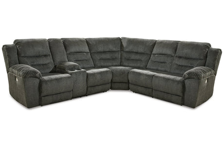 Nettington Smoke 3-Piece Power Reclining Sectional from Ashley - Luna Furniture
