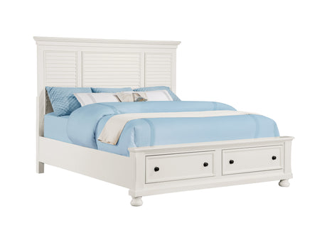Laurelin White Queen Sleigh Platform Bed with Footboard Storage from Homelegance - Luna Furniture
