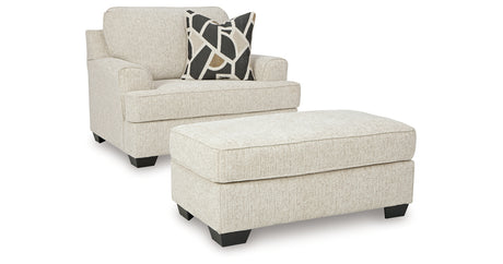 Heartcort Chair and Ottoman in Quartz from Ashley Furniture - Luna Furniture