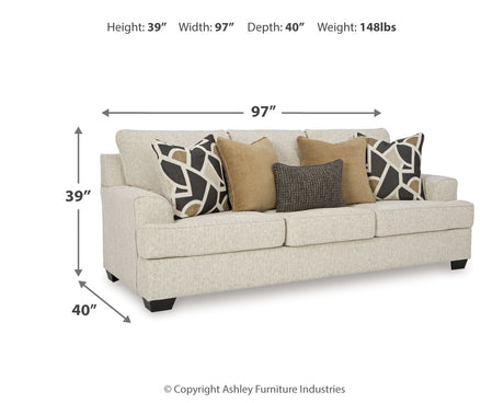 Heartcort Sofa, Loveseat, Chair and Ottoman in Quartz from Ashley Furniture - Luna Furniture