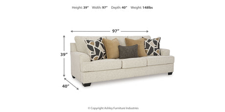 Heartcort Sofa, Loveseat, Chair and Ottoman in Quartz from Ashley Furniture - Luna Furniture