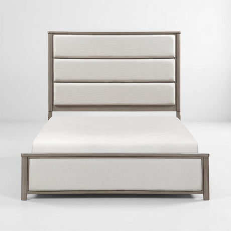 Dalston Light Gray/Beige Queen Bed from Homelegance - Luna Furniture