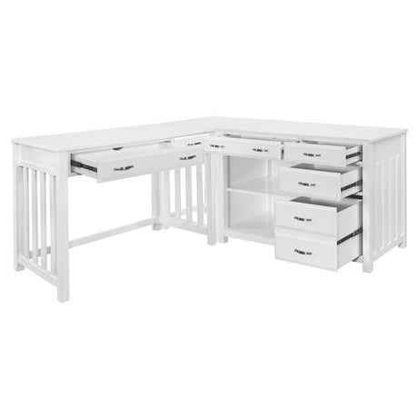 Blanche White 4-Piece Corner Desk from Homelegance - Luna Furniture