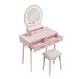 Ornate Pink Vanity Dresser with Mirror and Stool from Homelegance - Luna Furniture
