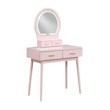 Ornate Pink Vanity Dresser with Mirror and Stool from Homelegance - Luna Furniture