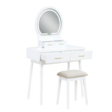 Ornate White Vanity Dresser with Mirror and Stool from Homelegance - Luna Furniture