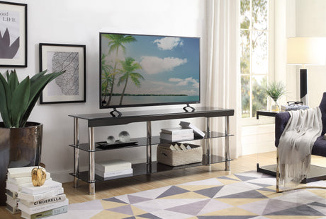 Noyan Black Glass 63" TV Stand from Homelegance - Luna Furniture
