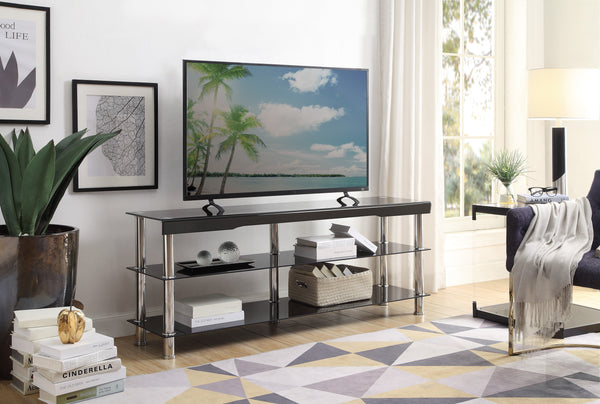 Noyan Black Glass 63" TV Stand