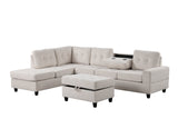 Heights Beige Performans Fabric Reversible Sectional with Storage Ottoman from Happy Homes - Luna Furniture