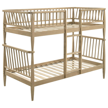 Abram Almond Twin-over-Twin Wood Bunk Bed from Coaster - Luna Furniture