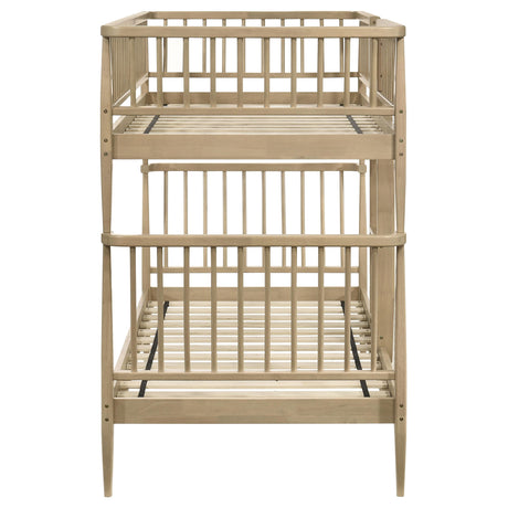 Abram Almond Twin-over-Twin Wood Bunk Bed from Coaster - Luna Furniture