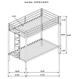 Alevera Metal Twin Over Twin Bunk Bed with Ladder White from Coaster - Luna Furniture