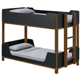 Morris Walnut / Black Twin Over Twin Wood Bunk Bed from Coaster - Luna Furniture