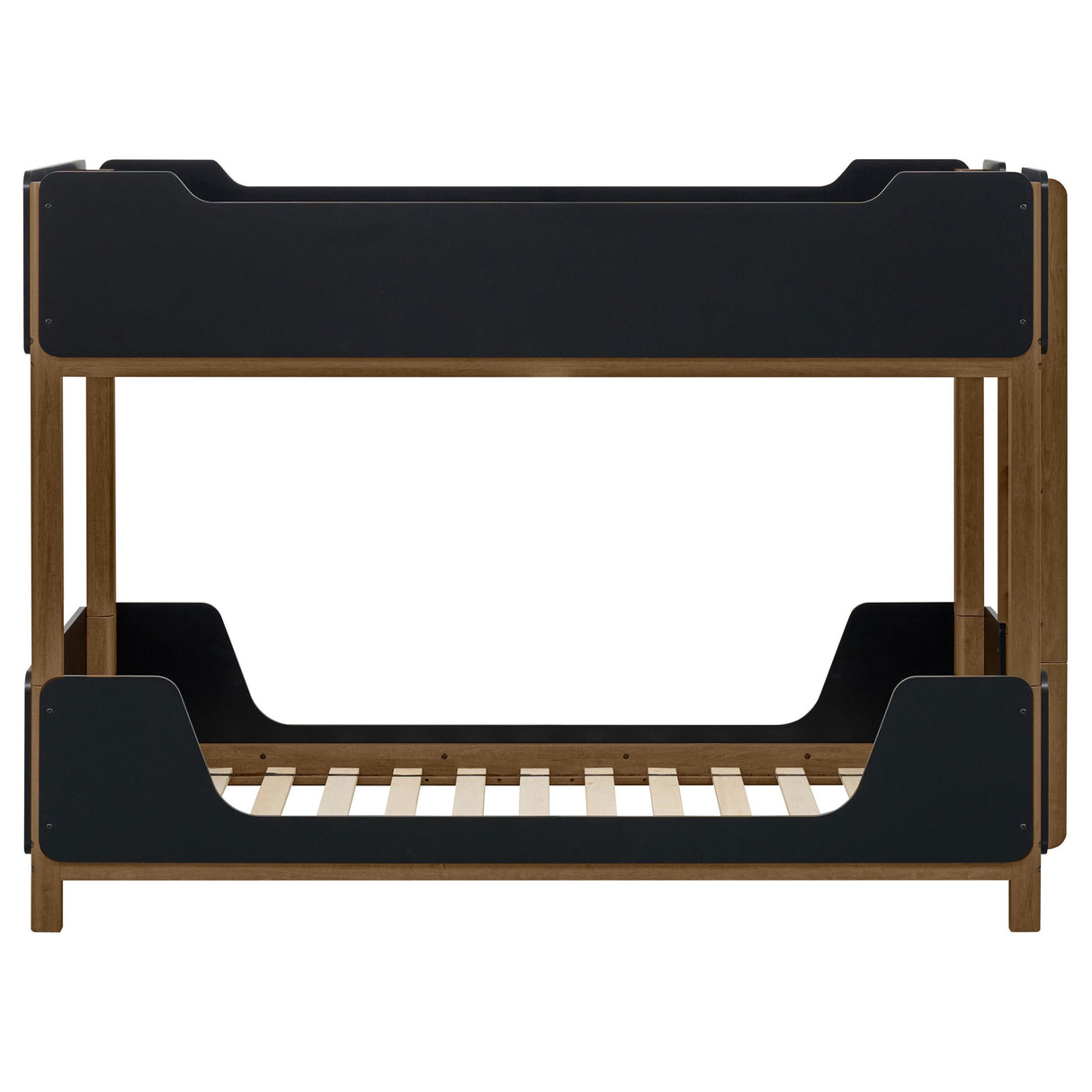 Morris Walnut / Black Twin Over Twin Wood Bunk Bed from Coaster - Luna Furniture
