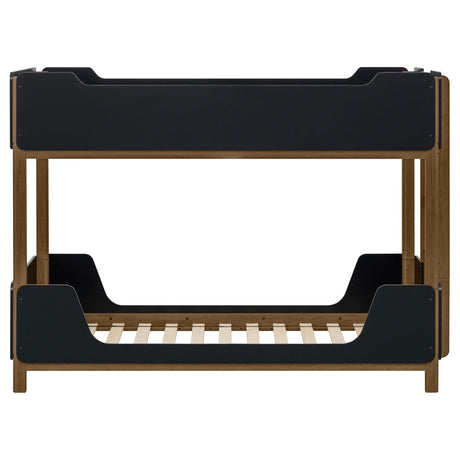 Morris Walnut / Black Twin Over Twin Wood Bunk Bed from Coaster - Luna Furniture